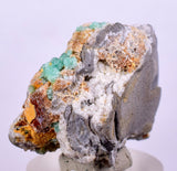 2.8cms GEM EMERALD CRYSTAL PYRITE CALCITE QUARTZ COLOMBIA MINERAL SPECIMEN EB34