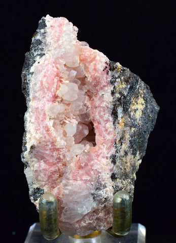 5.8cms RHODOCHROSITE ROSETTE QUARTZ SPHALERITE PERU PINK CRYSTALS NEEDLES  RB325