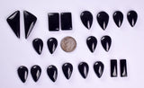 10 PAIRS LEMURIAN BLACK JADE GEM PERU PYRITE JEWELRY CABOCHON PENDANT BB322