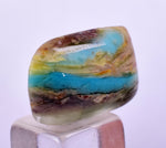 7ct GEM BLUE OPAL SCENIC CABOCHON PERU SEASCAPE PENDANT JEWELRY BB345