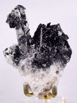 8.8cm GEM TOURMALINE SCHORL TWIN QUARTZ SHINY CRYSTALS PERU MINERAL SPECIMEN WB4
