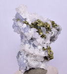 3.8cm  BLUE DOLOMITE SELLAITE CRYSTALS CHALCOPYRITE QUARTZ CALCITE PERU GB34