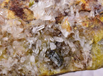 8.2cms  GEM GARNET  BANDED QUARTZ EPIDOTE CRYSTALS PERU SHINY SHARP RARE GB65