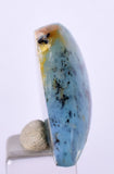 36ct GEM BLUE OPAL SCENIC DENDRITIC CABOCHON PERU SEASCAPE PENDANT JEWELRY BB194