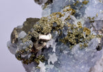 6.1cm  BLUE DOLOMITE SELLAITE CRYSTALS CHALCOPYRITE QUARTZ CALCITE PERU GB30