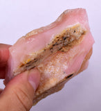 115 grams GEM PINK OPAL PERU ROUGH ANGEL SKIN TRANSLUCENT CORAL COLOR PB61