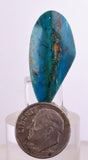 15.5ct GEM BLUE OPAL SCENIC CABOCHON PERU SEASCAPE PENDANT JEWELRY BB264