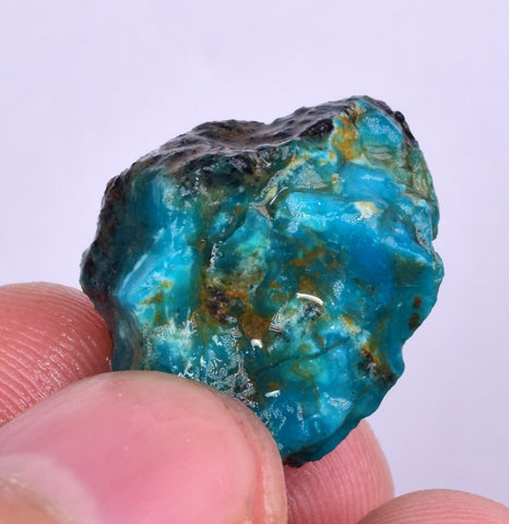 12carats GEM SILICA CHRYSOCOLLA CHALCEDONY PERU HIGH YIELD NEW FIND ROUGH SB129