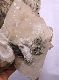 20cms CALCITE WITH QUARTZ EPIDOTE CRYSTALS PERU SHINY MINERAL SPECIMEN GB41