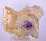 11.7cm TWIN AMETHYST ON JAPAN LAW TWIN QUARTZ MINERAL SPECIMEN PERU UNIQUE AB243