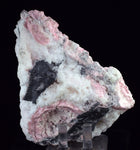 13cms RHODOCHROSITE ROSETTE PYRITE CRYSTALS PERU MINERAL SPECIMEN RB581