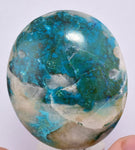 165carats  BLUE CHRYSOCOLLA QUARTZ MALACHITE PERU SCENIC CABOCHON PENDANT BB302