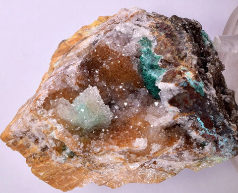9.8cms DRUZY CHRYSOCOLLA MALACHITE QUARTZ LILY MINE PERU COPPER MINERAL DB54