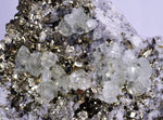 16cms PYRITE CUBIC QUARTZ FLUORITE PERU SHINY CRYSTALS MINERAL MB128