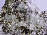 16cms PYRITE CUBIC QUARTZ FLUORITE PERU SHINY CRYSTALS MINERAL MB128