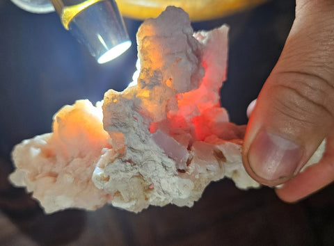 12cms PALYGORSKITE PINK OPAL QUARTZ TRANSLUCENT CORAL COLOR SPECIMEN PB70