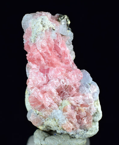 2.5cms RHODOCHROSITE PYRITE FLUORITE CHINA CRYSTAL RHOMBOHEDRAL MINIATURE RB641
