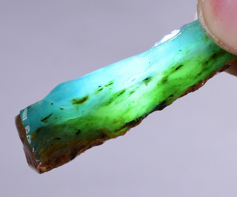 5.5 grams GEM BLUE OPAL PERU SLAB SCENIC SEASCAPE MINERAL SPECIMEN OB57