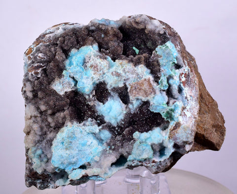 5.9cms DRUZY CHRYSOCOLLA QUARTZ LILY MINE PERU COPPER 2000 DISCOVERY DB32
