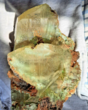 21.5cms TWIN SELENITE CRYSTALS CHRYSOCOLLA SPHERES INSIDE LILY MINE PERU TB126