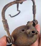 19.5cm MINI VERY SMALL LENTICULAR MINERS LAMP TUNNEL RARE LANTERN IRON CAST NB03