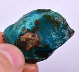 11grs GEM SILICA CHRYSOCOLLA LILY MINE PERU CHALCEDONY QUARTZ BLUE ROUGH SB153