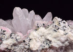 14cms RHODOCHROSITE ROSETTE QUARTZ PERU SPHALERITE JORDANITE ? CRYSTALS RBZ417