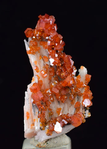 3.1cm VANADINITE CRYSTAL BARITE MIBLADEN MOROCCO MINIATURE MINERAL SPECIMEN WB16