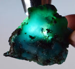 18.7grs GEM SILICA CHRYSOCOLLA  PERU CHALCEDONY QUARTZ BLUE ROUGH FACET SB63
