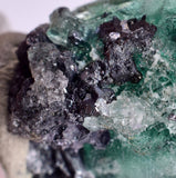 2.3cms GEOCRONITE GREEN FLUORITE CRYSTAL PERU MILPO ATACOCHA PERU SHINY KB35