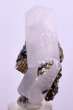 5.5 cms CALCITE TWIN QUARTZ PYRITE DICKITE PERU HUANZALA AB125