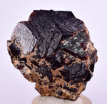 3.9cms  GEM GARNET STEPPED SPESSARTINE CRYSTALS PERU SHINY SHARP RARE GB53