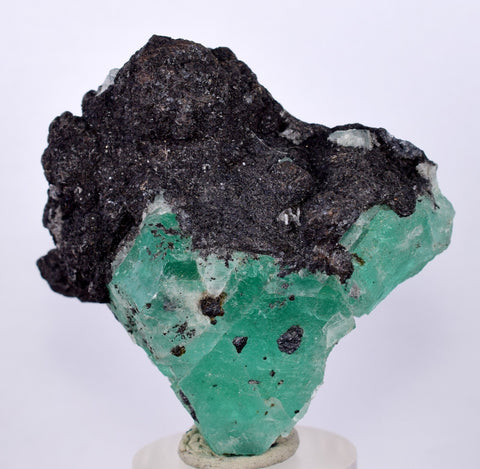 4.8cms GEOCRONITE GREEN FLUORITE CRYSTAL PERU MILPO ATACOCHA PERU SHINY KB20