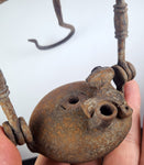 19.5cm MINI VERY SMALL LENTICULAR MINERS LAMP TUNNEL RARE LANTERN IRON CAST NB03
