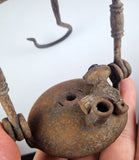 19.5cm MINI VERY SMALL LENTICULAR MINERS LAMP TUNNEL RARE LANTERN IRON CAST NB03