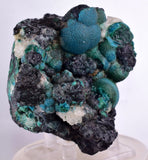 7.9cms DRUZY CHRYSOCOLLA QUARTZ MALACHITE BOTRYOIDAL PERU MINERAL SPECIMEN DB84