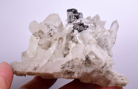 12cms HUBNERITE QUARTZ CRYSTALS MINERAL SPECIMEN COLLECTOR PERU MB57