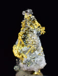 0.8cm UNIQUE NATIVE GOLD INCAS PYRITE PERU QUARTZ THUMBNAIL CRYSTAL LB176