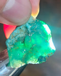 8.2grs GEM SILICA CHRYSOCOLLA LILY MINE PERU CHALCEDONY QUARTZ BLUE ROUGH SB143