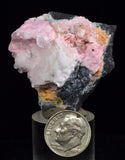 4.3cms RHODOCHROSITE QUARTZ CALCITE CRYSTALS JORDANITE (?) GALENA PERU RB504