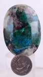 114carats  BLUE CHRYSOCOLLA QUARTZ MALACHITE PERU SCENIC CABOCHON PENDANT BB79