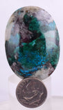 114carats  BLUE CHRYSOCOLLA QUARTZ MALACHITE PERU SCENIC CABOCHON PENDANT BB79