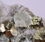 6.2cms PYRITE CUBIC FLUORITE QUARTZ PERU SHINY CRYSTALS MINERAL COLLECTOR MB142