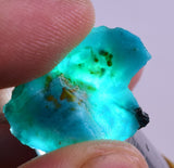 9.5carats GEM SILICA CHRYSOCOLLA CHALCEDONY PERU HIGH YIELD NEW FIND ROUGH SB113