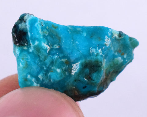 15.5carats GEM SILICA CHRYSOCOLLA CHALCEDONY PERU HIGH YIELD NEW FIND ROUGH SB52