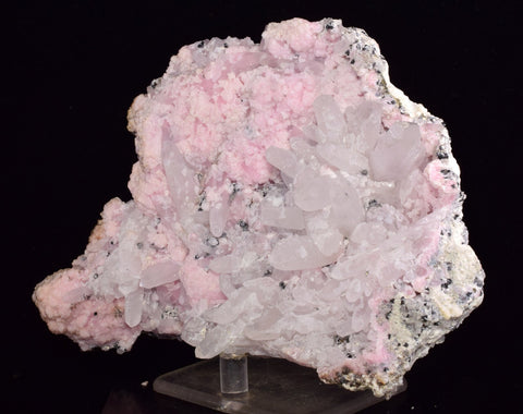 14cms RHODOCHROSITE ROSETTE QUARTZ PERU SPHALERITE JORDANITE ? CRYSTALS RBZ417