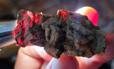 5.6cms GEM RHODOCHROSITE CUBIC CRYSTALS GOETHITE PERU MINERAL SPECIMEN RB607