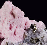 10.3cms RHODOCHROSITE ROSETTE PYRITE FLUORITE QUARTZ PERU PINK CRYSTALS RB347