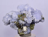 4.9cm  BLUE DOLOMITE SELLAITE CRYSTALS CHALCOPYRITE QUARTZ CALCITE PERU GB33