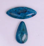 2  BLUE CHRYSOCOLLA QUARTZ MALACHITE PERU SCENIC CABOCHON PENDANT BB90